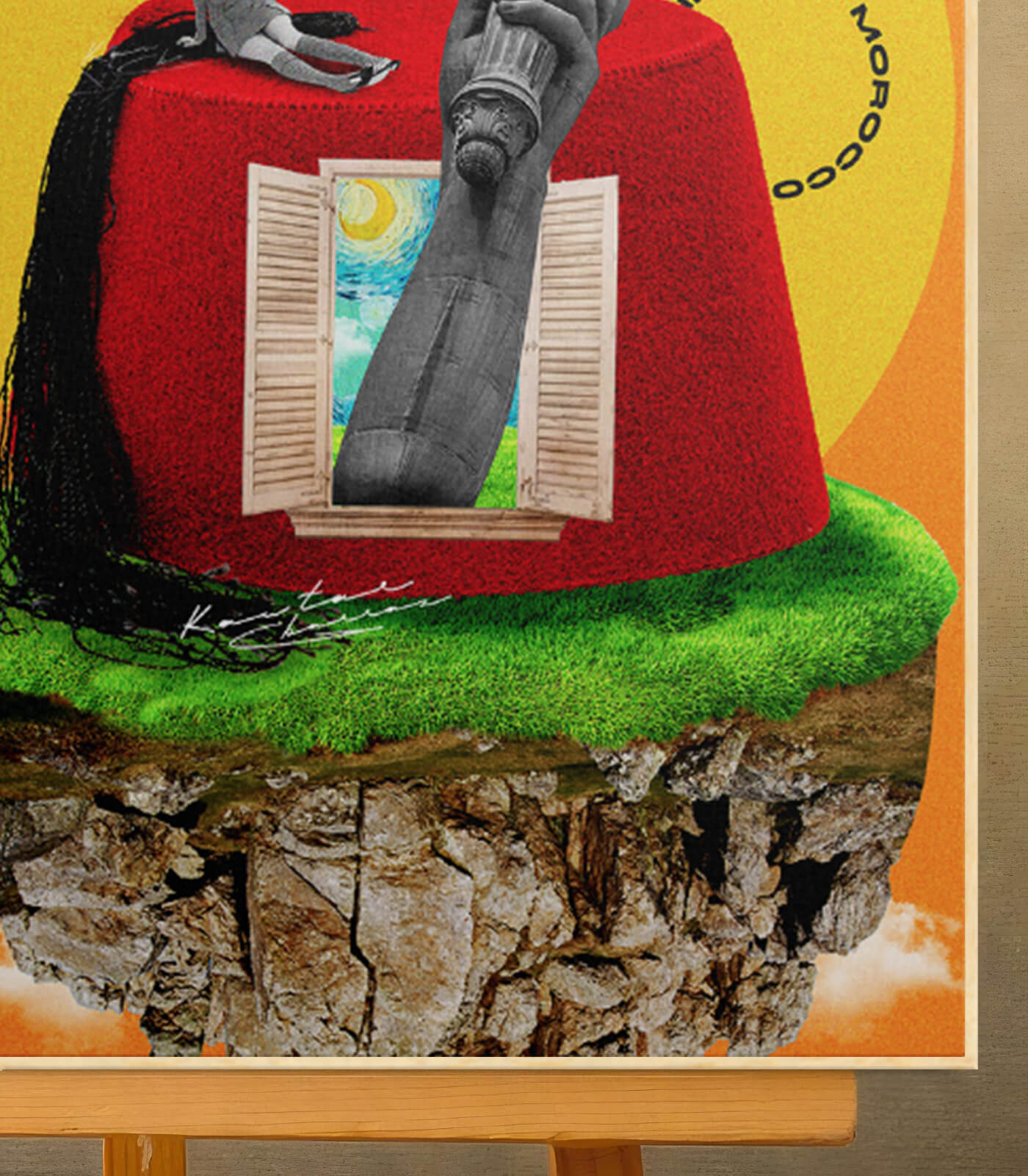 Tarbouch - signé par l'artiste Kawtar BRZ.